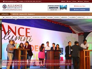 Merit awards at Alliance University, India for Bachelor