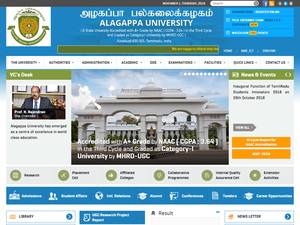 Postdoctoral Fellowships for International Students at Alagappa University, India