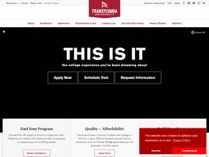 Transylvania University International merit awards in USA for Bachelor